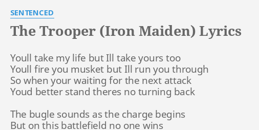 The Trooper Iron Maiden Lyrics