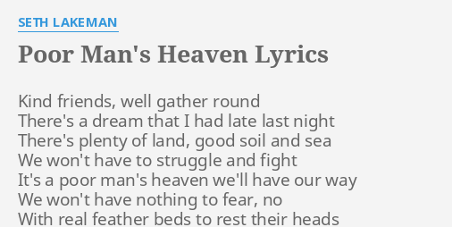 eth lakeman poor manheaven lyric