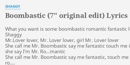 Shaggy - Mr. Boombastic (Lyrics) 