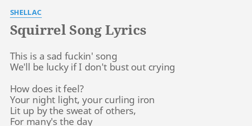 "SQUIRREL SONG" LYRICS by SHELLAC: This is a sad...