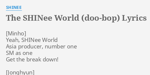 the shinee world doo bop lyrics english