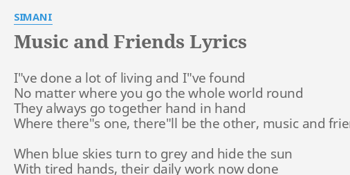 Simani - Music & Friends Lyrics
