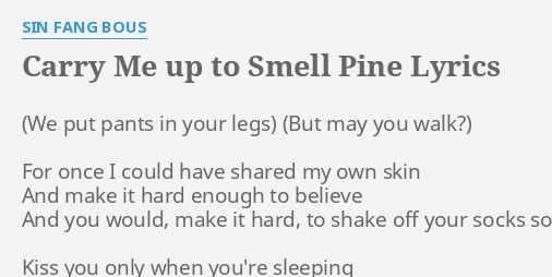 Carry Me Up To Smell Pine Lyrics By Sin Fang Bous For Once I Could