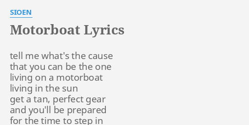 motorboat lyrics