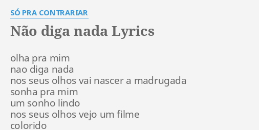 Só Pra Contrariar - O Samba Não Tem Fronteiras Lyrics and