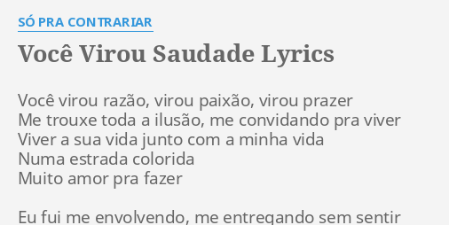 O Amor, Voce E Eu - song and lyrics by Só Pra Contrariar