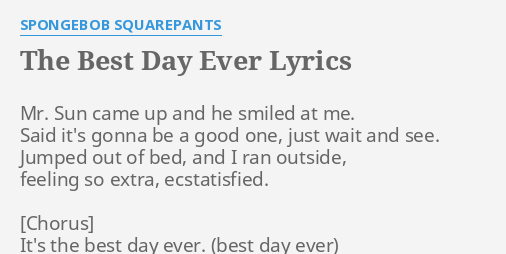 spongebob best day ever lyrics