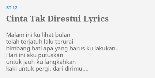 Cinta Tak Direstui Lirik Lagu