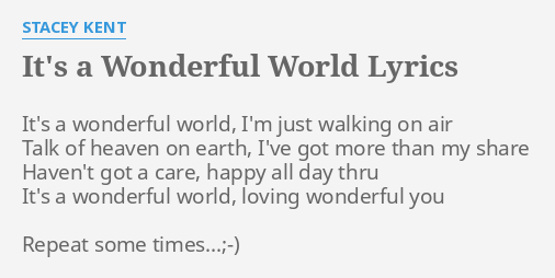 it's a wonderful world song lyrics