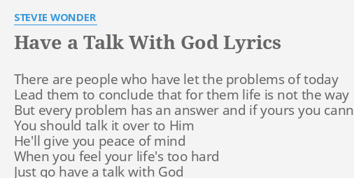 have a talk with god stevie wonder lyrics