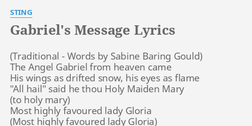 starshine singers gabriel's message lyrics