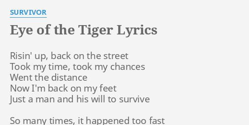 Survivor – Eye Of The Tiger lyrics 