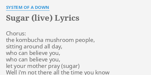 Sugar Live Lyrics By System Of A Down Chorus The