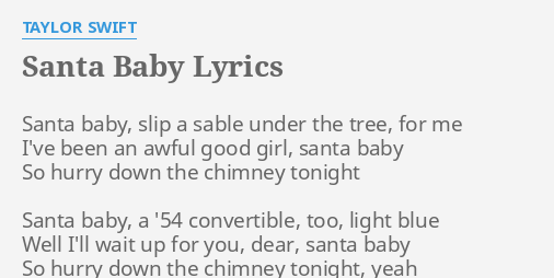 Santa Baby- Taylor Swift (Lyrics Video) HD 