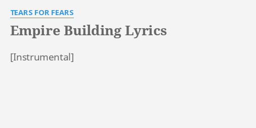 empire state of building lyrics