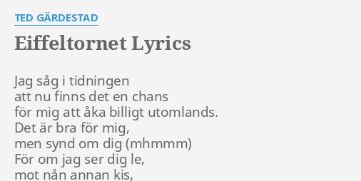 Eiffeltornet lyrics