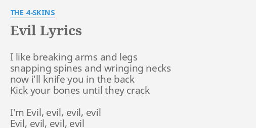 evil 4 skins lyrics