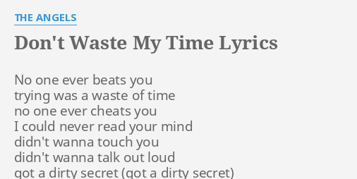 waste of my time lyrics