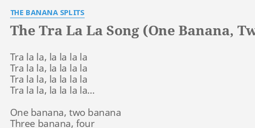 1 banana 2 banana 3 banana 4 lyrics