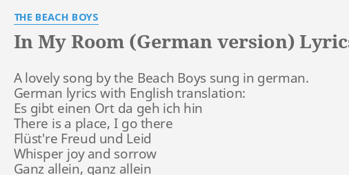 In My Room German Version Lyrics By The Beach Boys A