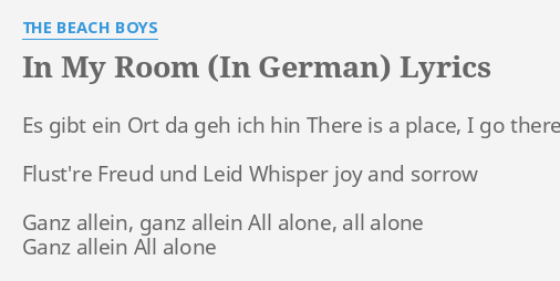 In My Room In German Lyrics By The Beach Boys Es Gibt
