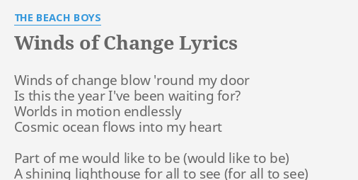 beach boys winds of change lyrics