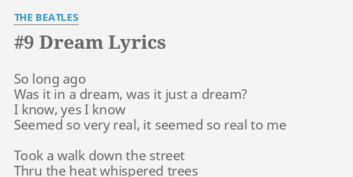 beatles number 9 dream lyrics