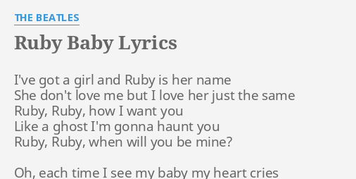 ruby-baby-lyrics-by-the-beatles-i-ve-got-a-girl