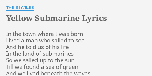 beatles yellow submarine lyrics
