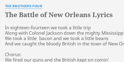 the battle of new orleans british version lyrics