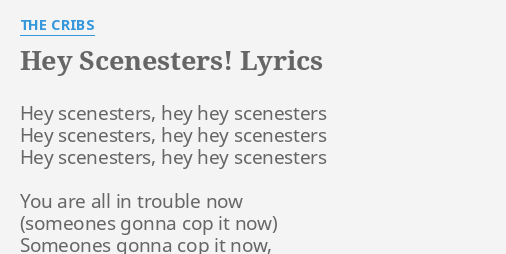 Hey Scenesters Lyrics By The Cribs Hey Scenesters Hey Hey