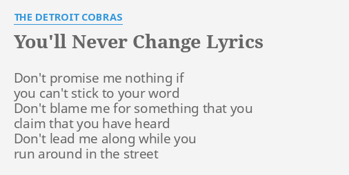 you ll never change the world lyrics