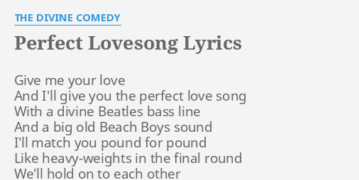 perfect lovesong divine comedy lyrics