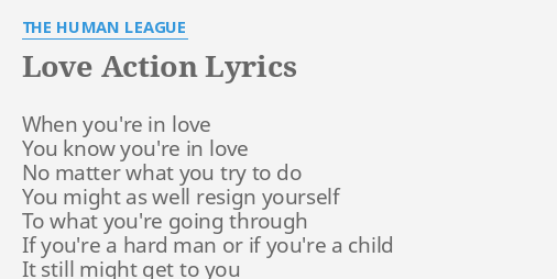 Love Action Lyrics Meaning