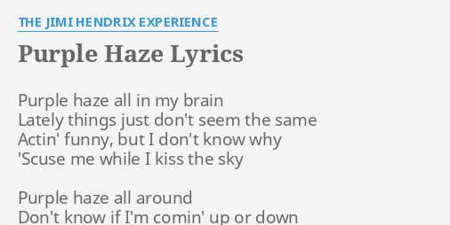 jimi hendrix purple haze lyrics