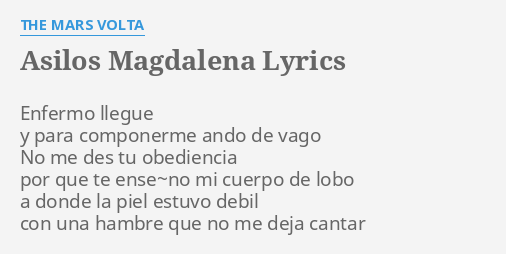 Letra Roulette Dares Mars Volta