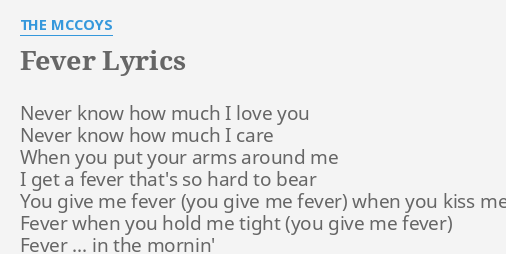 fever-lyrics-by-the-mccoys-never-know-how-much