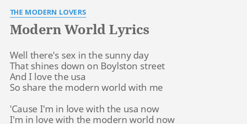 in the modern world lyrics traduzione