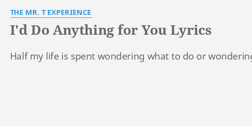 i-d-do-anything-for-you-lyrics-by-the-mr-t-experience-half-my-life