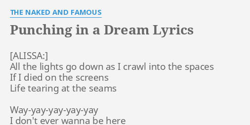 PUNCHING IN A DREAM LYRICS By THE NAKED AND FAMOUS All The Lights Go