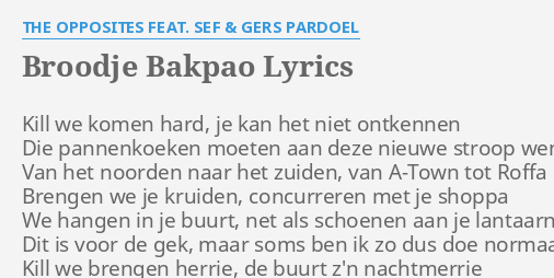 Broodje bakpao lyrics