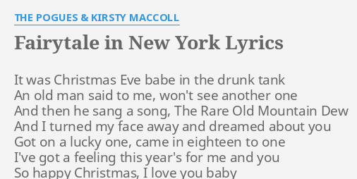 fairytale of new york lyrics karaoke