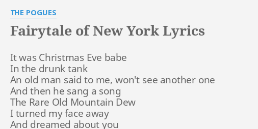 fairytale of new york new lyrics