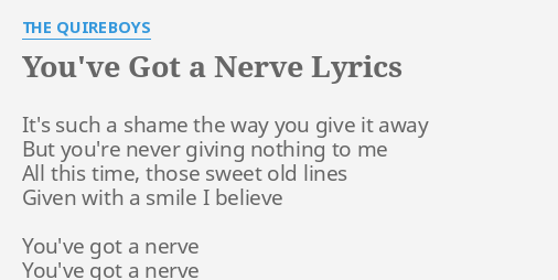 and you ve got the nerve to call me coloured lyrics