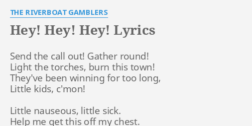 riverboat gamblers lyrics