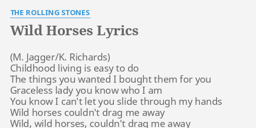 Wild Horses Rolling Stones Meaning