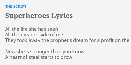 Superheroes - The Script (Lyrics) 