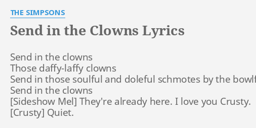 send in the clowns lyrics simpsons