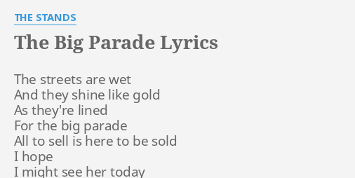 big news lyrics parade