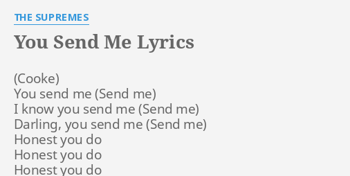 you send me the supremes lyrics